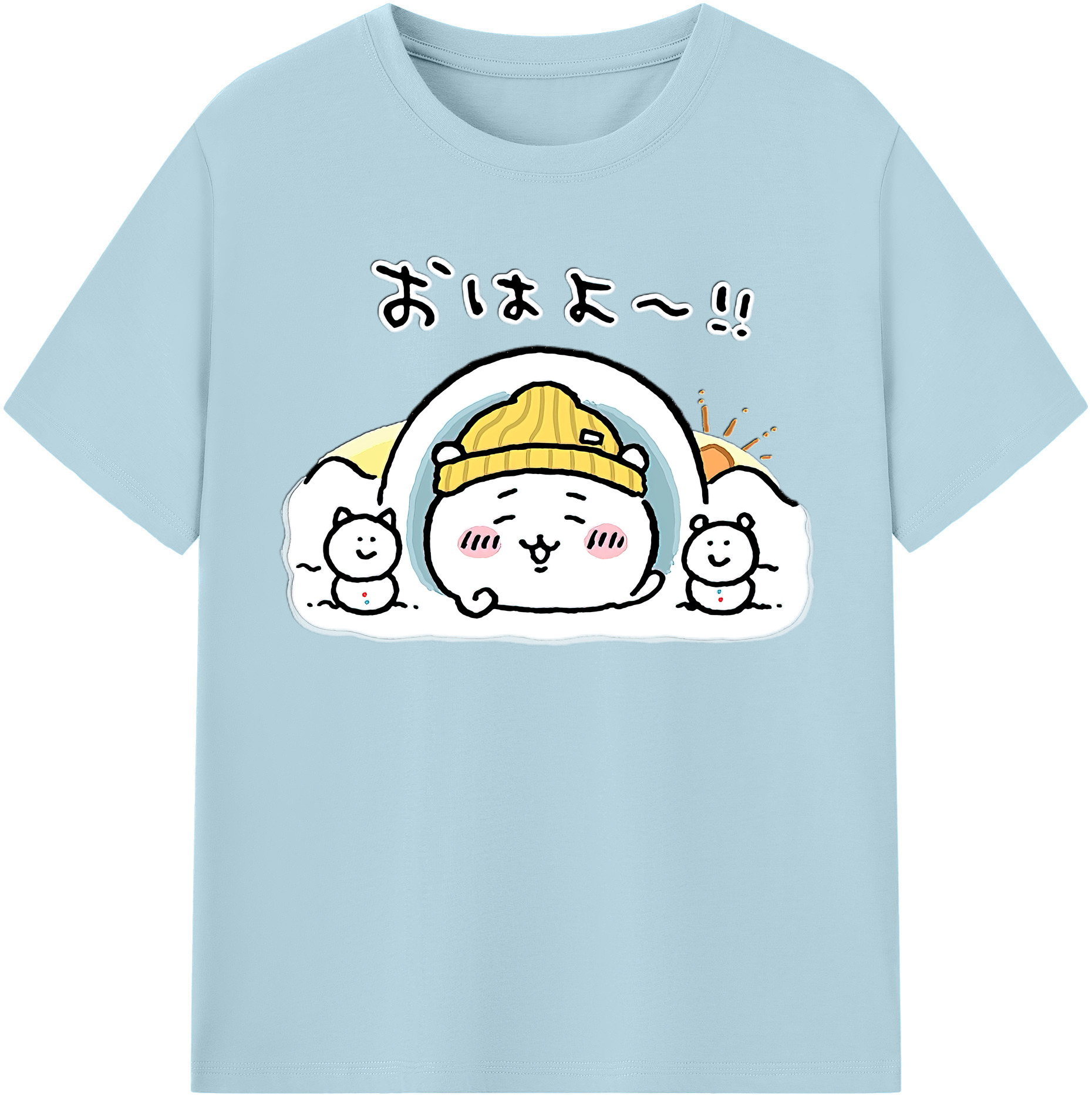 （画像用） ちいかわ ちいかわ Chii-kawa chiikawa 綿100％半袖Tシャツ（フロントプリント）